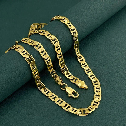 Andara 925 Sterling Silver Gold Plated 6mm Figaro Necklace | Unisex Engagement Gift