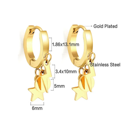LUXUSTEEL Stainless Steel Cross Hoop Earrings | Colorful Fashion Jewelry for Women