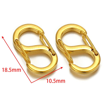 5pcs Stainless Steel Chic Letter S Buckle Clasps | 18k Gold Spring Lobster Hooks for DIY Jewelry Making