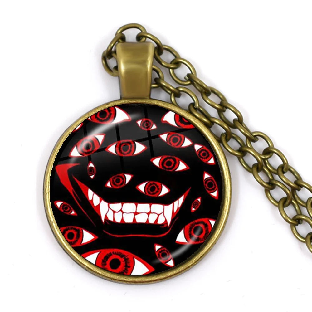 Gothic Alucard Pentagram Pendant Necklace | 25mm Glass Cabochon Statement Jewelry