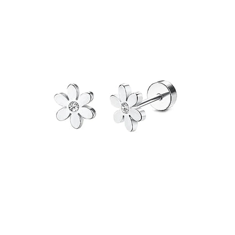 Stainless Steel Crystal Stud Earrings Set | Star Heart Butterfly Cartilage Tragus Helix Piercing Jewelry