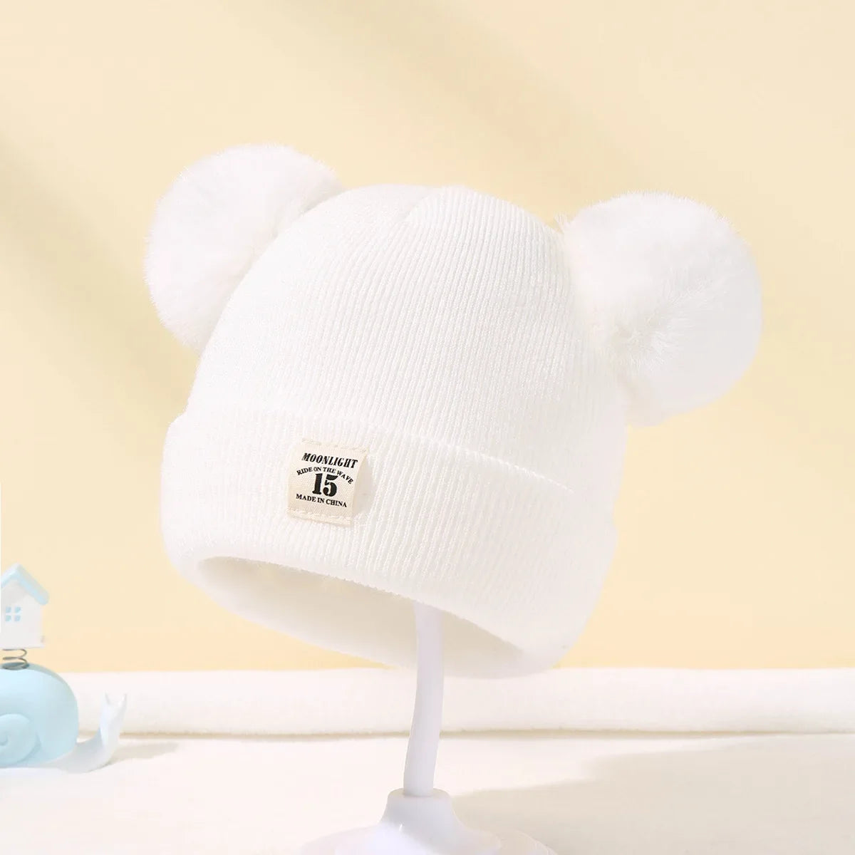 Autumn Winter Baby Warm Knitted Hats With Pom Kids Knit Beanie Hat Solid Color Children Hat For Boys Girls Accessories