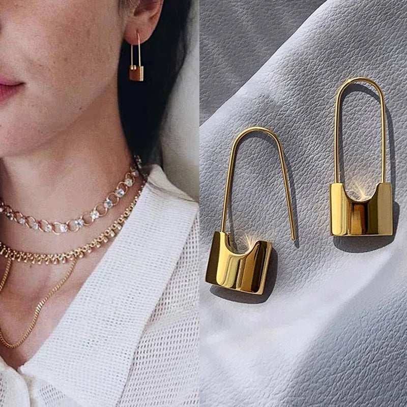 Geometric Metal Hoop Earrings for Women | Trendy Fashion Jewelry Set