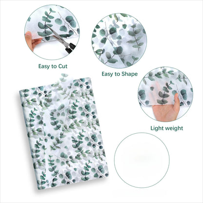Eucalyptus & Snow Pear Tissue Paper | Green Leaf Design for Gift Wrapping