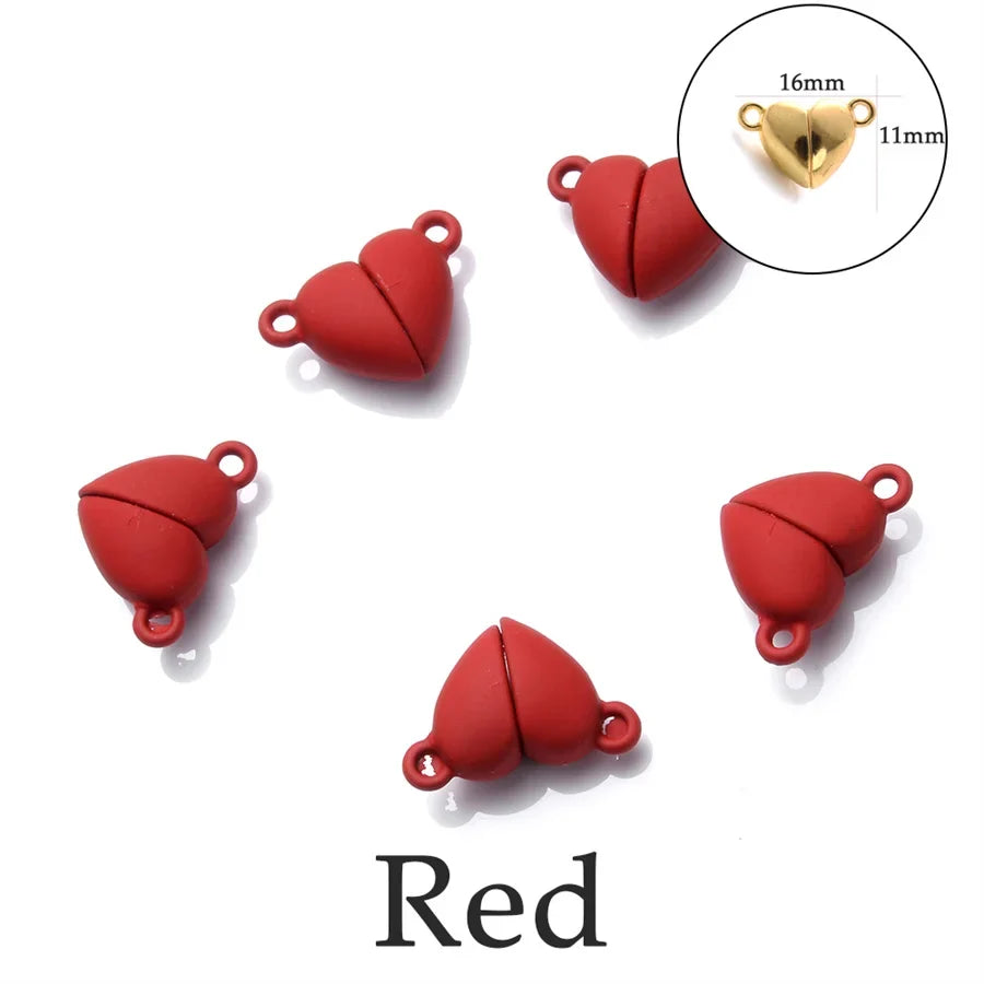Heart Round Magnetic Clasps Set | DIY Jewelry Connector Charms
