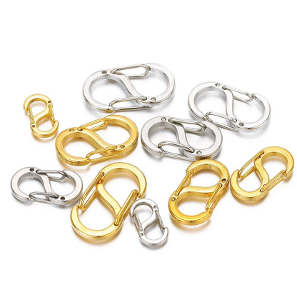 5pcs Stainless Steel Chic Letter S Buckle Clasps | 18k Gold Spring Lobster Hooks for DIY Jewelry Making