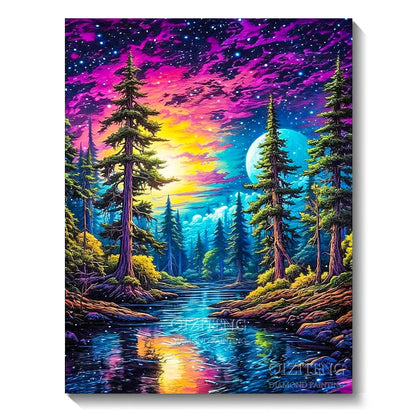 5D Diamond Art Painting Aurora Landscape DIY Mosaic Embroidery Kit
