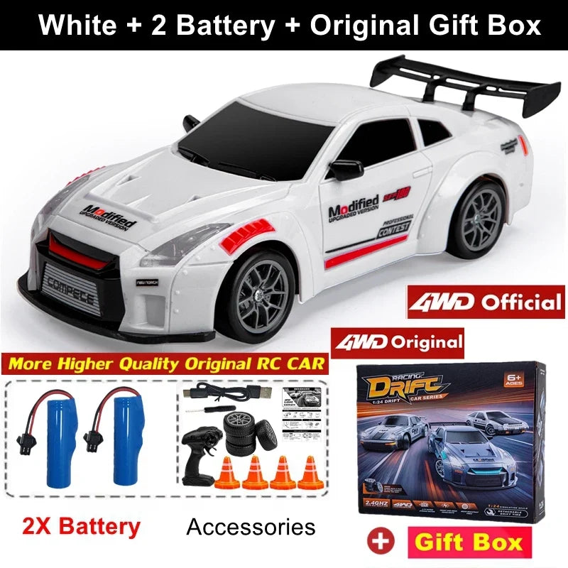 New 4WD Remote Control Drift Car Full Size 1:24 Mini Remote Control Racing Car Model 2.4G Radio High Speed RC Car Boy Toy Gift