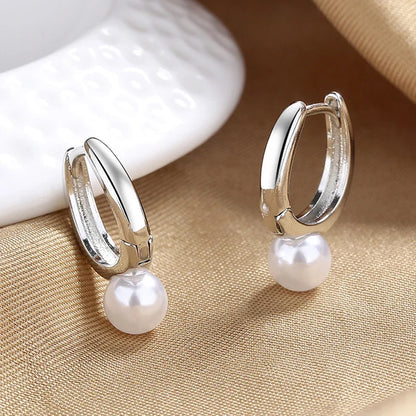 Pearl Hoop Earrings for Women | Light Luxury Fashion Jewelry