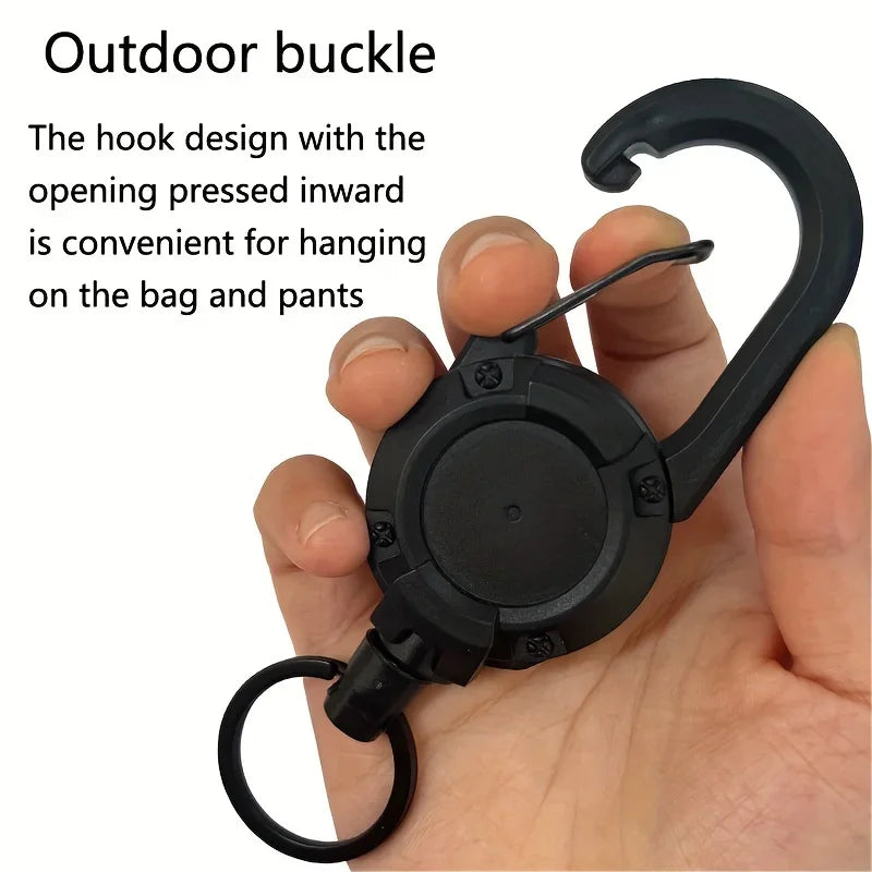 1/2/4pcs Extendable Retractable Holders Keychain Badge Reels Heavy Duty Clip With Carabiner Key Chain For Men Outdoor Bags