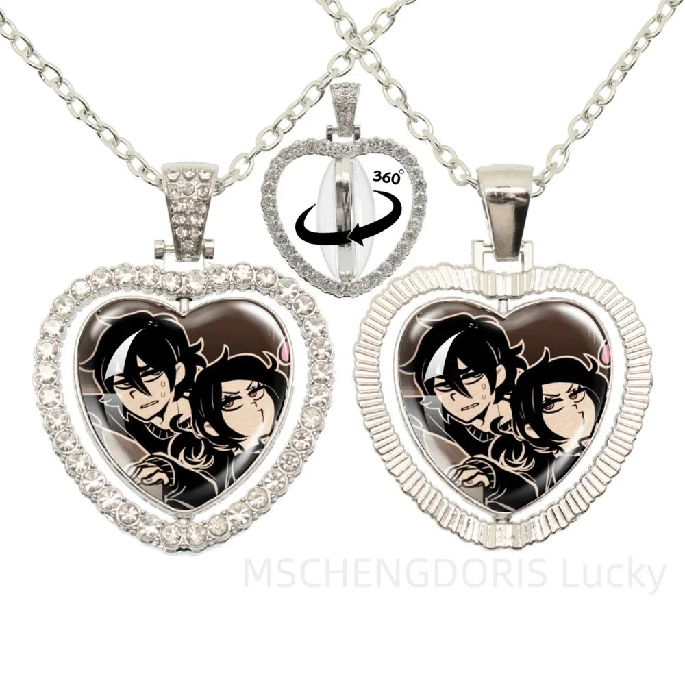 The Coffin Of Andy And Leyley Cosplay Necklace | Double Sided Glass Cabochon Heart Pendant