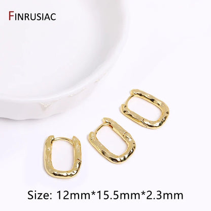 Gold Plated Brass Hoop Earrings with Zircon | Trendy Fashion Jewelry for Women