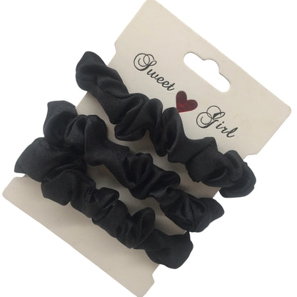 3/5/6 Pcs Silk Satin Scrunchies Set for Women – Elegant Solid Color Hair Bands | Soft Elastic Ponytail Holders & Hair Accessories