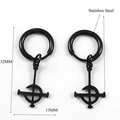 Goth Ghost BC Nameless Dangle Earrings | Stainless Steel Ghoul Band Jewelry