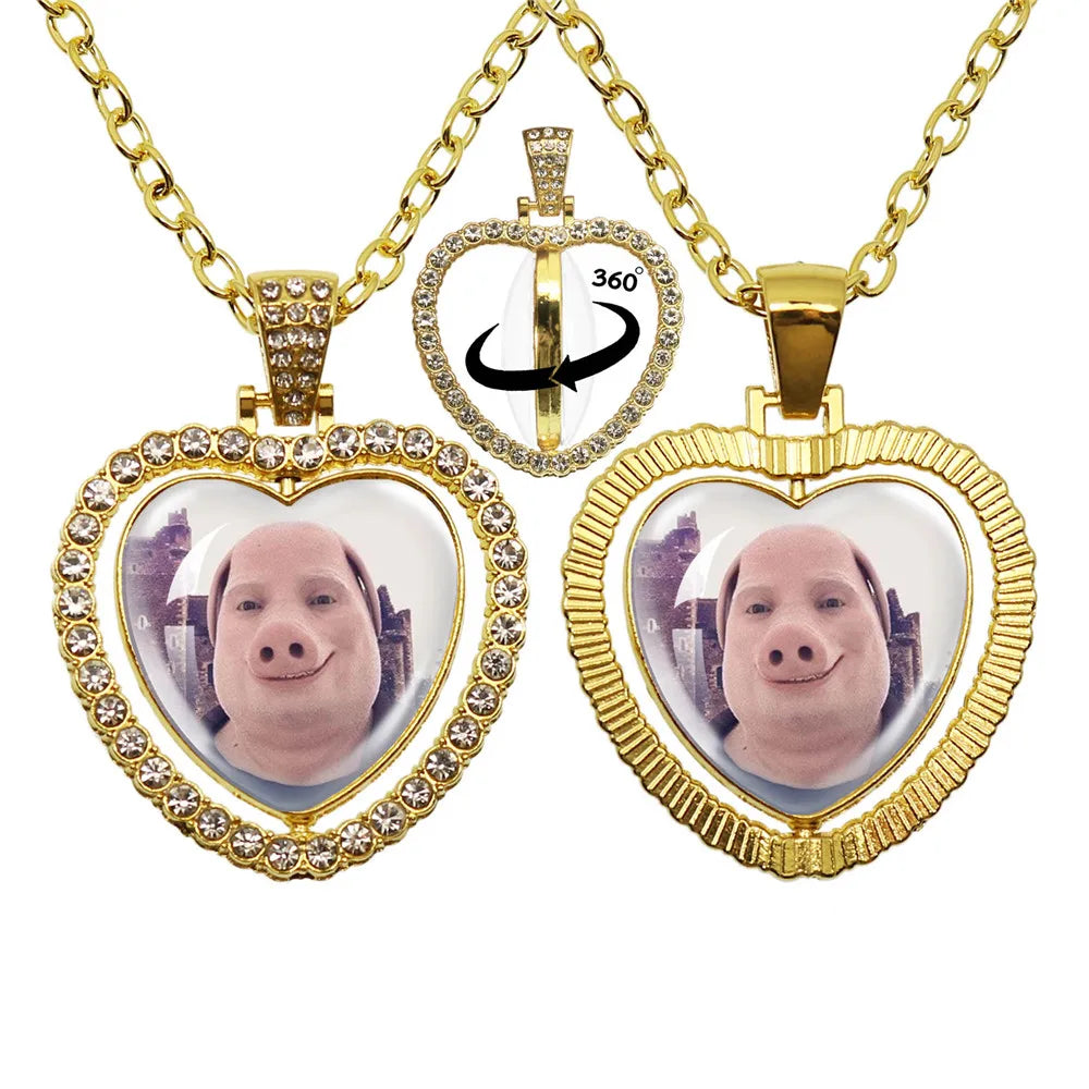John Pork Is Calling Answer Phone Humor Funny Pig Lover Heart Pendant Necklace | Funny Gift Jewelry