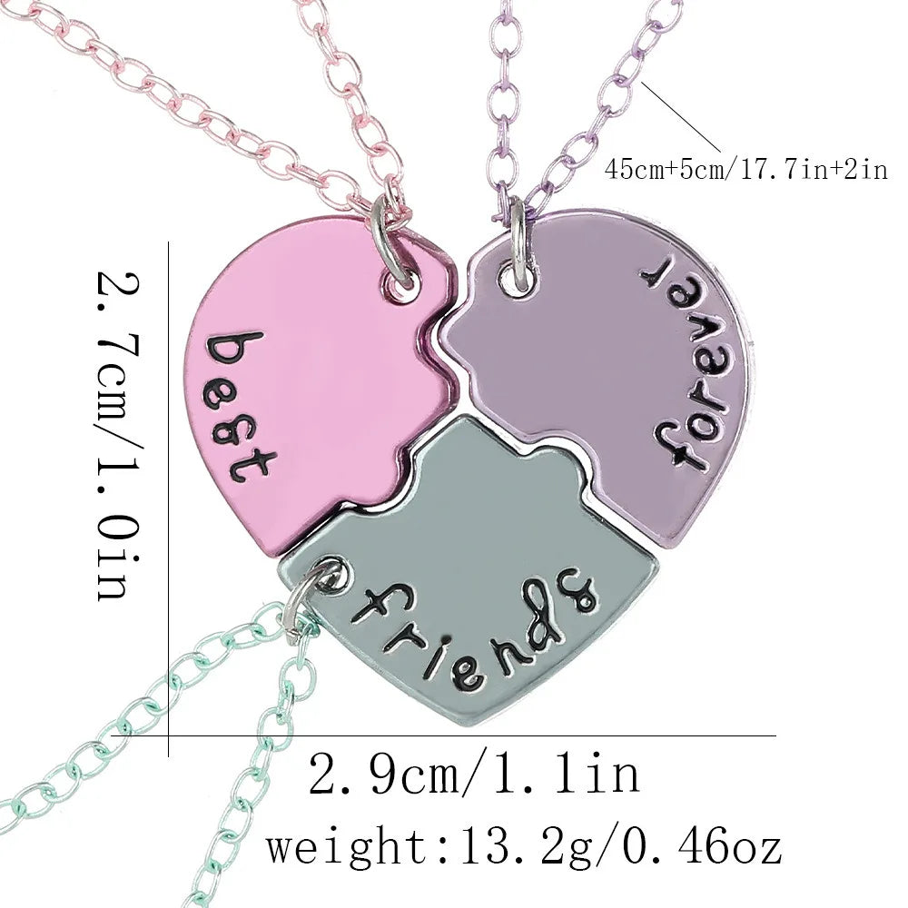 Heart-shaped Best Friend Necklace Set | BFF Friendship Jewelry for Girls