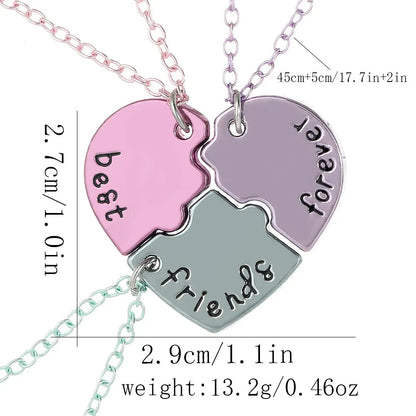 Heart-shaped Best Friend Necklace Set | BFF Friendship Jewelry for Girls