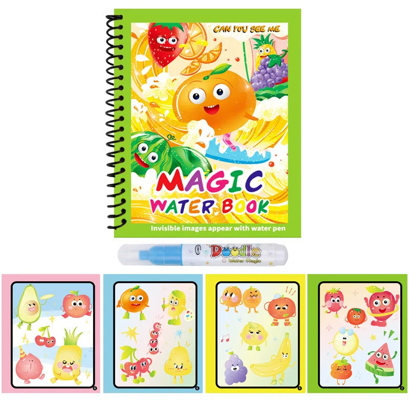 Cartoon Watercolor Painting Magic Book | Mess-Free Reusable Water Drawing Pad for Kids