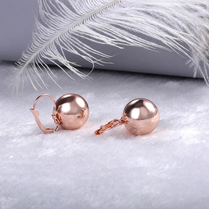 Smooth Ball Drop Earrings for Women | Creative Gold White Rosegold Dangle Jewelry