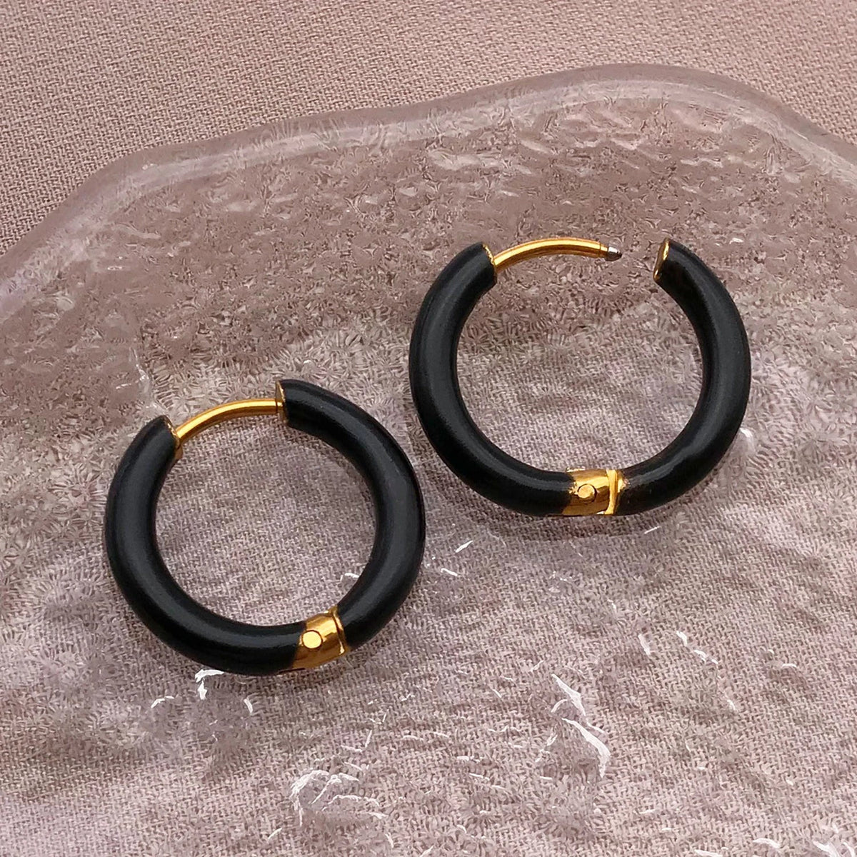 2pcs Candy Color Enamel Hoop Earrings | Sweet Summer Stainless Steel Jewelry