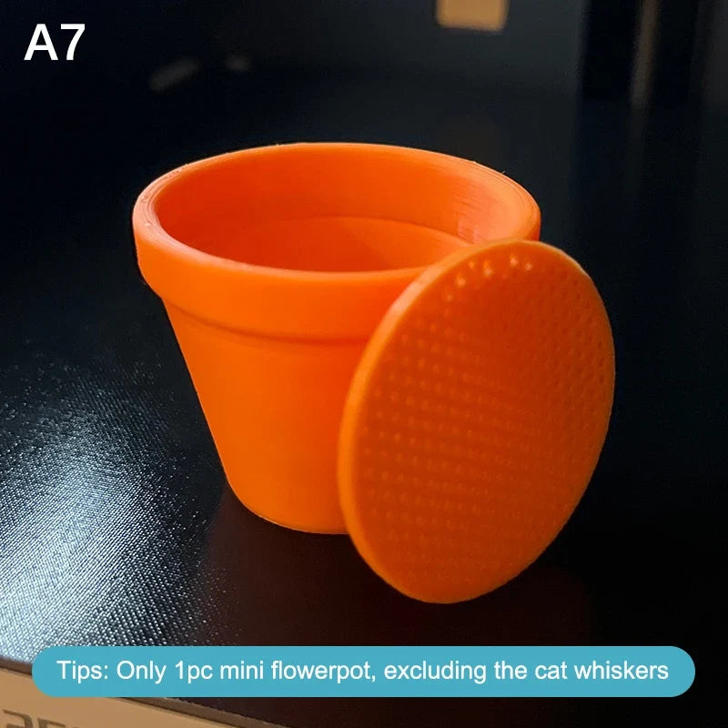 Cat Whisker and Fur Collector | Mini Flower Pot Desktop Keepsake