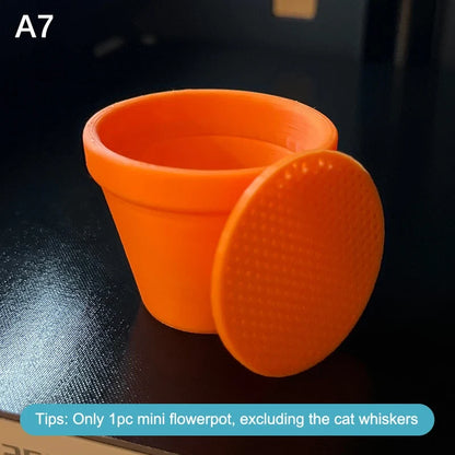 Cat Whisker and Fur Collector | Mini Flower Pot Desktop Keepsake