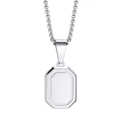 Personalized Initial Geometric Necklace | Stainless Steel Letter Pendant for Men and Women