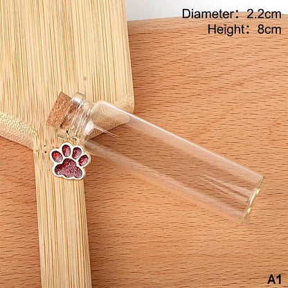 Pet Fur Memorial Glass Bottle | Cat Whiskers Storage Bottle With Cork Stopper