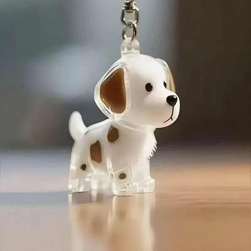 Clear Puppy Hair Memorial Keepsake Capsule | Pet Fur Display Keychain