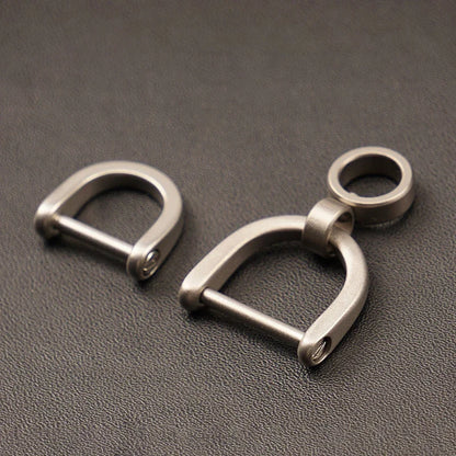 Titanium D Ring Key Shackle | U Shape Horseshoe Clasp for Car Key Fob and DIY Leather Key Organizer