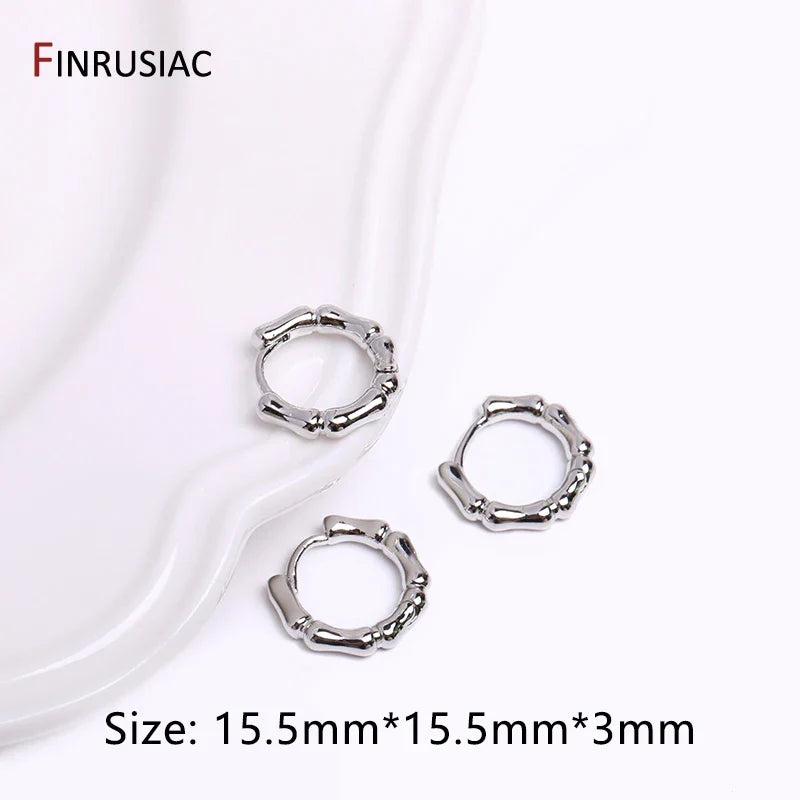 Gold Plated Brass Hoop Earrings with Zircon | Trendy Fashion Jewelry for Women