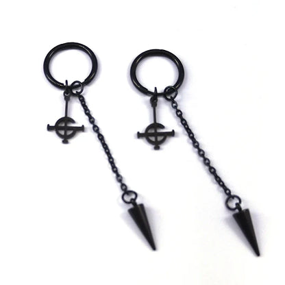 Goth Ghost BC Nameless Dangle Earrings | Stainless Steel Ghoul Band Jewelry