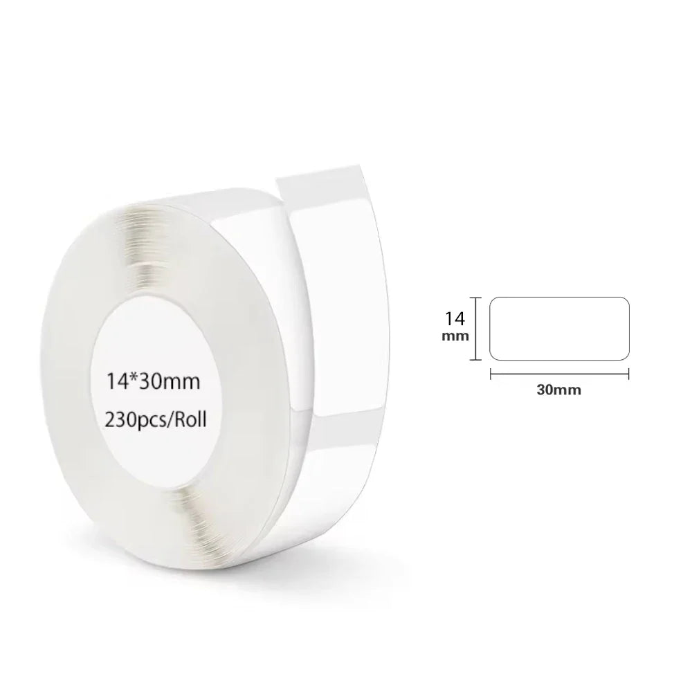 White Gap Label Paper for Phomemo D30 Q30 | Waterproof Thermal Sticker Roll
