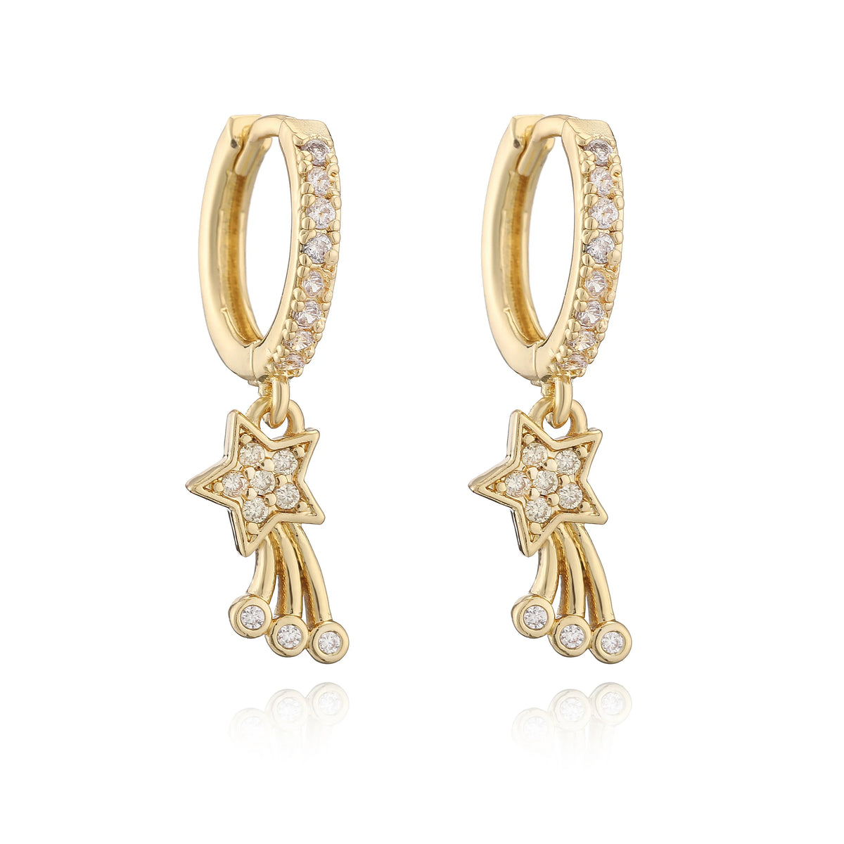 Sun Star Drop Earrings | 18K Gold Plated Meteorite Charm Jewelry
