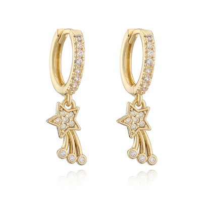 Sun Star Drop Earrings | 18K Gold Plated Meteorite Charm Jewelry
