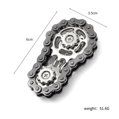 Sprockets Flywheel Fingertip Gyro Fidget Spinner | Metal Bike Chain EDC Stress Relief Toy