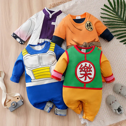 Newborn Baby Anime Cape Style Children Long Sleeve Cotton Bodysuit, Cute Kids Boys Girls Romper