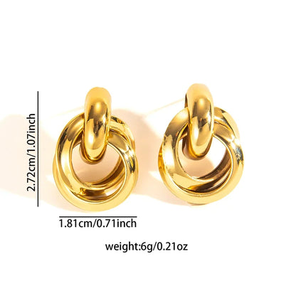 316L Stainless Steel Hoop Earrings for Men Women | Geometric Drop Earrings