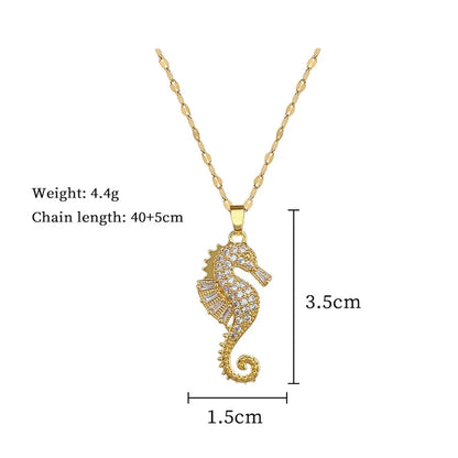 Seahorse Pendant Necklace | Light Luxury Niche Jewelry for Women
