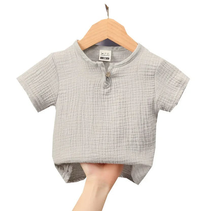 Kids Cotton Linen Long Sleeve T-Shirt | Soft Casual Top for Babies and Toddlers