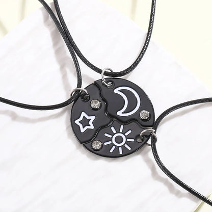 3 Piece Matching Pendant Necklace Set | Sun Moon Star Best Friend Gifts