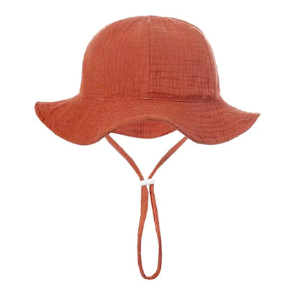 Baby Cotton Bucket Hat for Summer Sun Protection | Unisex Outdoor Panama Hat for Boys Girls