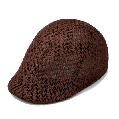 Breathable Mesh Beret Hat for Summer | Unisex Newsboy Flat Cap