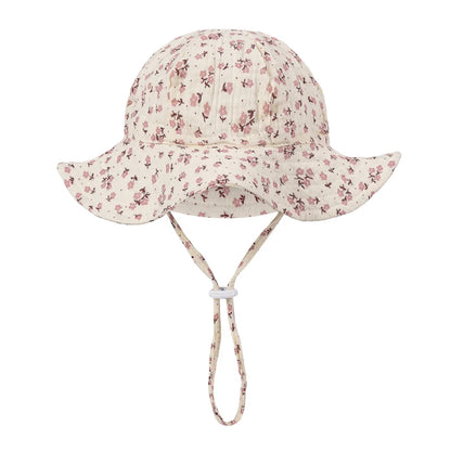Floral Print Baby Bucket Hats | Adjustable Sun Protection Caps for Infant Boys Girls