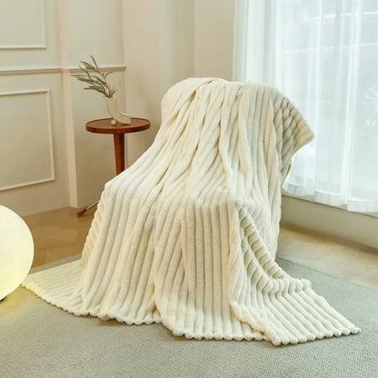 Solid  Colour Tutu Fleece Drawn Blanket Double-sided Flannel Multifunctional Leisure Blanket Office Lunch Break Blanket