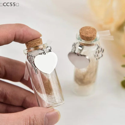 Pet Memorial Bottle | Dog Cat Fur Keepsake with 3 Silver Accessories