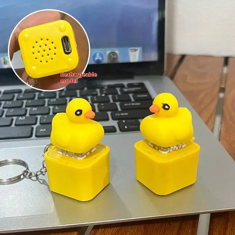 Frog Croaking Keychain Fidget Clicker | Rechargeable Sound Keyring with LED Light