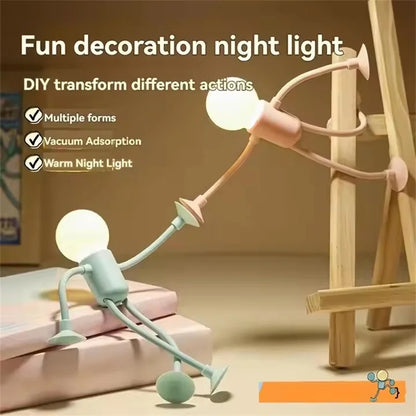 Poseable Sportsman Night Light | Funny Suction Cup Desk Lamp for Bedroom Bathroom