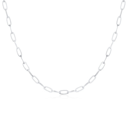 Rose Gold Paperclip Chain Necklace | Stainless Steel Rectangle Link Choker for Women