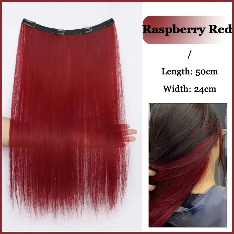 Synthetic Long Straight Clip In Hair Extension | 4 Clips Hidden Hair Piece Wig